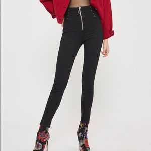 black exposed zip jamie jeans